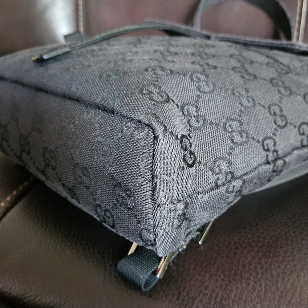 Authentic Gucci Monogram Mini Backpack Black Canv… - image 7